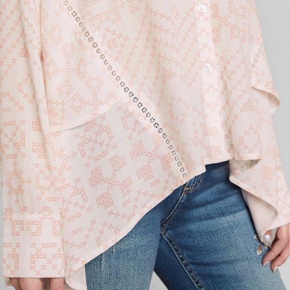 MISS ME Pink & White Button Down Shirt, Small - Picture 3 of 10